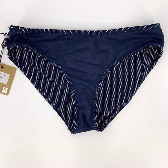 Nip Tuck NWT Navy with White Polka Dots Mid Rise Full Coverage Bikini Bottoms, 6 - Picture 5 of 15